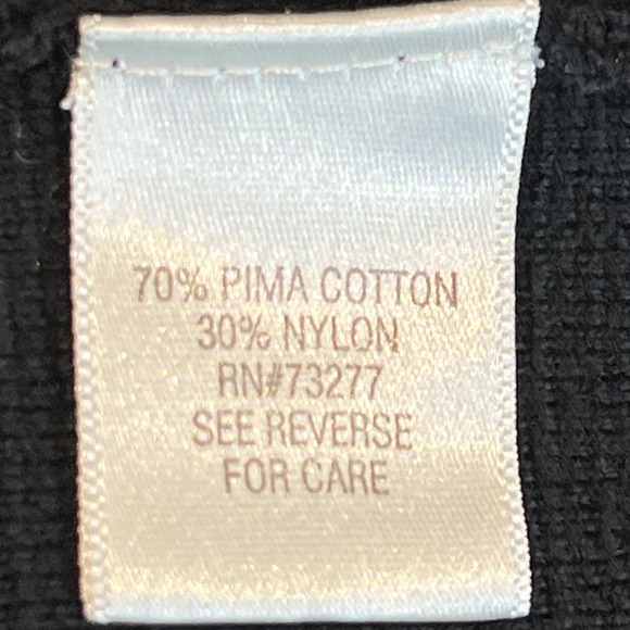 Apt. 9 Turtleneck Sweater Black Size L Long Sleeve Pima Cotton Knit Taped Sleeve - Picture 7 of 7